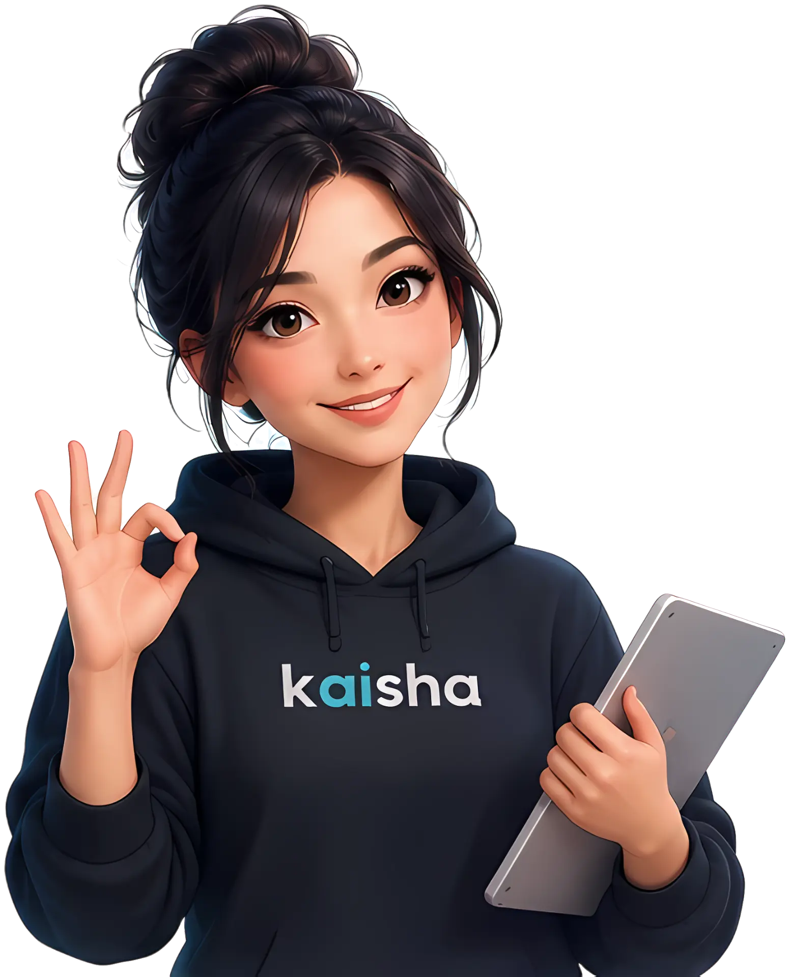 Kaisha illusztráció OK jellel